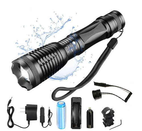 Linterna Led Recargable Impermeable Táctica - Antorcha