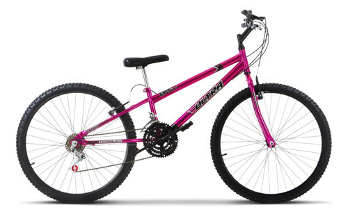 Bicicleta Bike Com Aro 26 Rebaixada Chrome Line 18 Marchas Cor Rosa