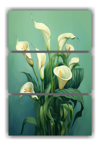 Tres Lienzos De Tela Temas Flores Relieves 70x105cm