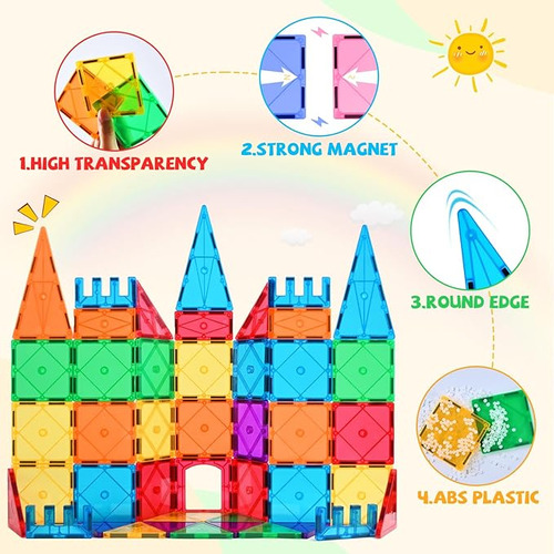 Juego De Bloques De Construcción Magnéticos 3d 60 Piezas 60