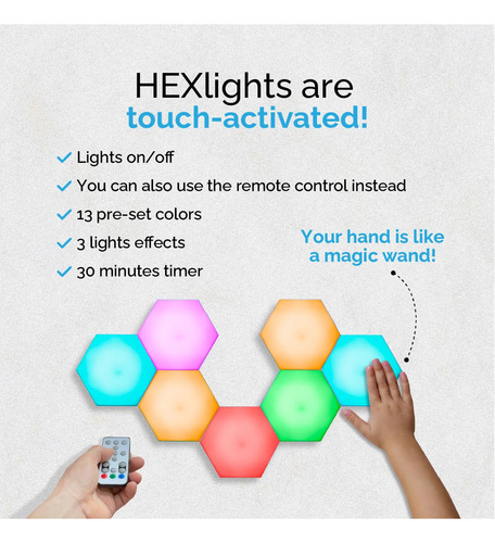 Luces Led Hexagonales Para Pared Con Control Ideal Para Sa