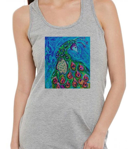 Musculosa Pavo Real Pintura Colores Art M2