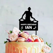 Comprar Cake Topper Adorno Torta - Cumple Dj Musica Personalizado 