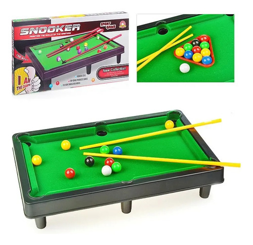 Juego Mesa Billar Pool Snooker 38x23cm 2023-1