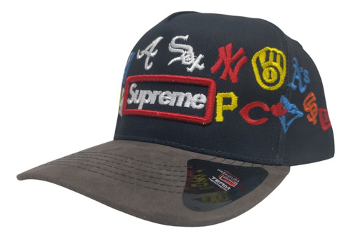 Gorra Snapback Gamuza Bordada Curva Ajustable Premium Fg Cap Mlb Todos Los Equipos Ajustable