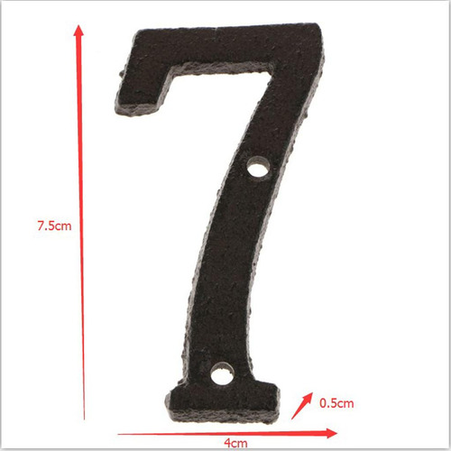 4 + 7 Número De Dirección De Casa De Hierro Fundido