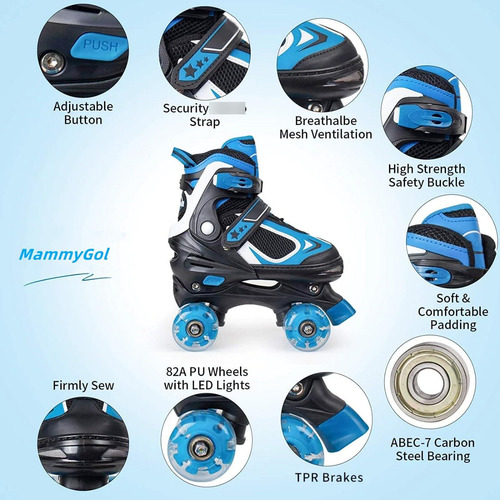 Patines De Ruedas Ajustables Para Niños Con Luces Iluminació