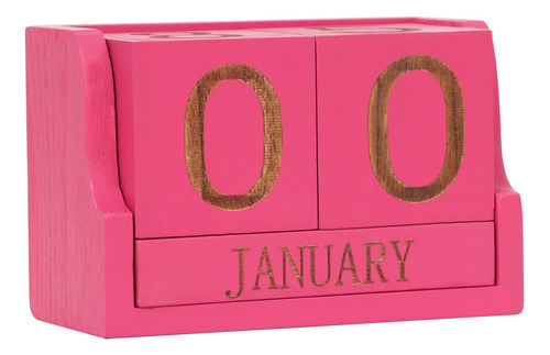 Calendario Perpetuo De Madera Rustic Hot Pink
