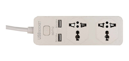 Barra Multicontacto 2 Enchufes Universales 2 Cargador Usb 2m