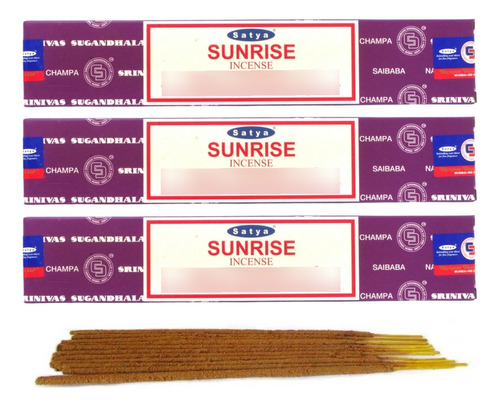 Incenso Indiano Satya Massala Nag Champa Sunrise Cx.3un.15g