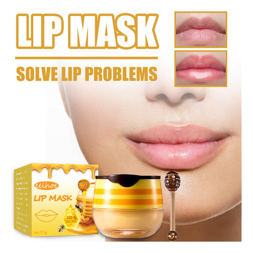 Mascarilla Labial Con Miel Y Para Labios Secos Y Agrietados