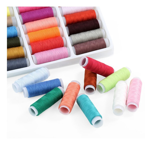 Imagen 4 de 10 de Set Hilos De Coser 39 Colores Caja Hilos Costura.