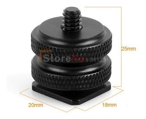 Imagen 8 de 8 de Soporte Metalico Para Zapata Flash Doble Rosca 1/4 Tripode Sc-12