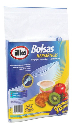 Bolsa Hermética Ilko Colaciones 18x20 50 Unidades