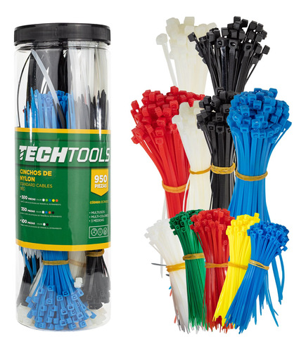Tech Tools 950 Piezas Variadas De Cinchos, Colores Varios