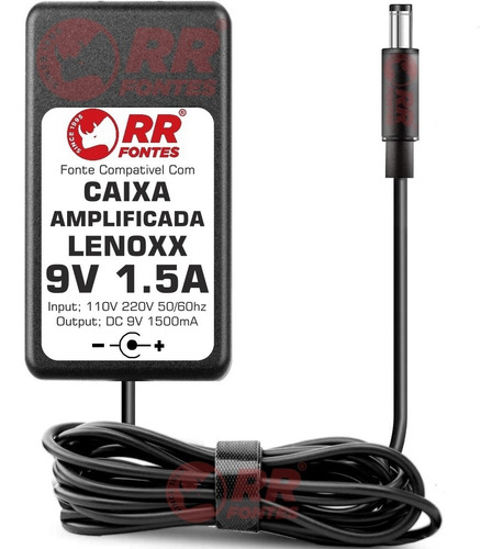 Fonte Carregador Dc 9v Para Caixa Lenoxx Ca-340 E Ca-350