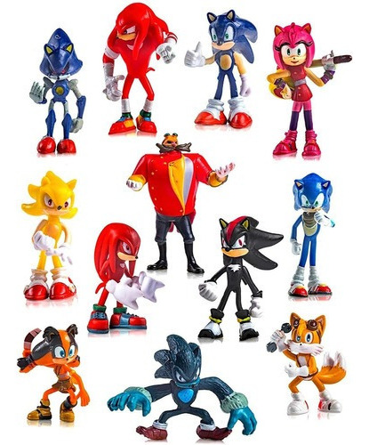 Figura De Acción De Sonic The Hedgehog De 12 Piezas