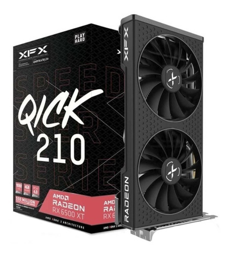 Imagen 1 de 6 de Tarjeta de video AMD XFX  QICK 210 Radeon RX 6500 Series RX 6500 XT RX-65XT4DBDQ Black Edition 4GB