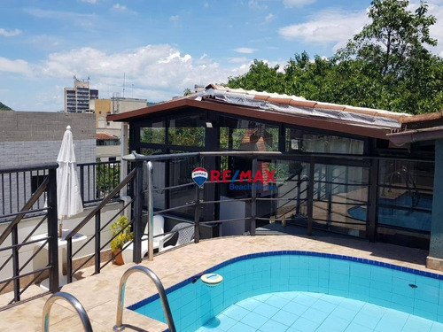 Imagem 1 de 30 de Cobertura Duplex 3 Dormitórios (2 Suítes) Mobiliado Solarium Com Piscina E Churrasqueira 2 Garagens Fixas 300 Metros Praias Tombo, Guarujá/sp - Co0065