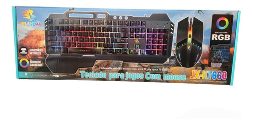 Set Teclado Mouse Gamer Luz Rgb Yelandar Videojuegos