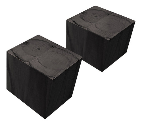 Kit 2 Patas Madera Sillon 4x4 Para Mueble Seleccion 6,5 Sajo Color Negro