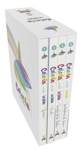 Imagen 2 de 7 de Biblia Para Niños - Set 4 Libros Colorin Cuenta La Biblia