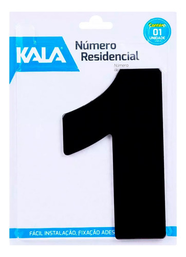 Número Residencial Preto N1 12,5cm - Kala