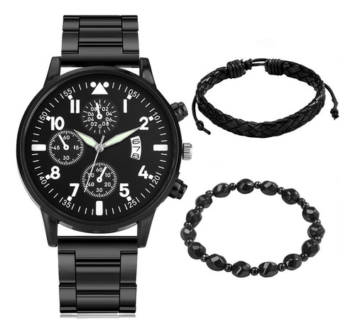 Set De Regalo De Pulsera De Reloj De Cuarzo Para Hombre