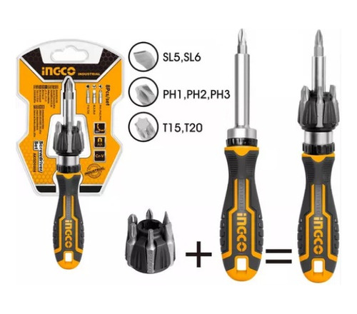 Juego Industrial Destornilladores De 8 Puntas Ingco