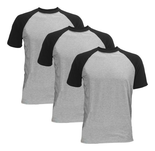 Camiseta Sublimable Gris Melange Combinada Pack X3 Disershop