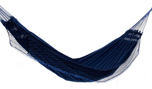 Rede De Dormir Jeans Mesclado Azul Com Preto