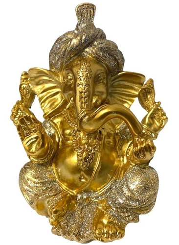 Escultura Ganesha Dourado Estatua Ganesha Estatueta Casa
