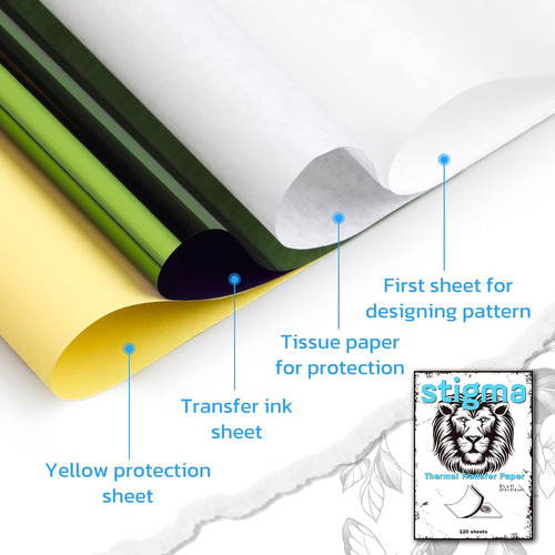 120 Hojas De Papel De Transferencia Tatuajes, Papel De ...