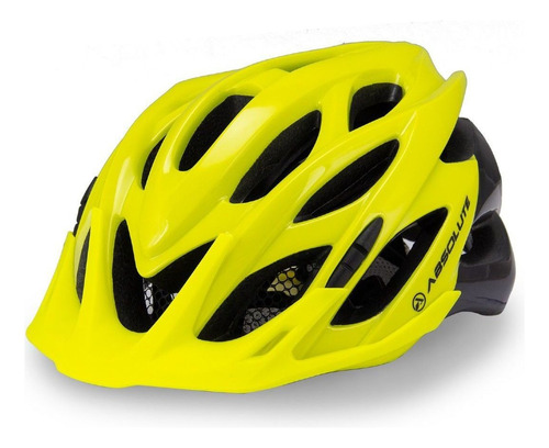 Capacete Absolute Wild Amarelo E Preto In-mold Com Led Bike Tamanho Único