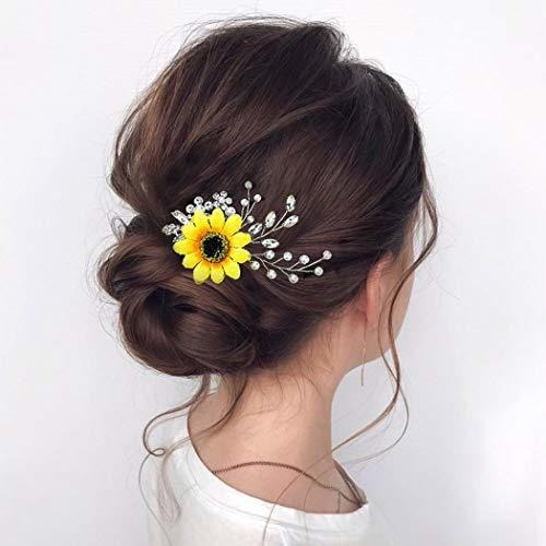 Peines - Unicra Bride Wedding Hair Comb Sunflower Bridal Sid