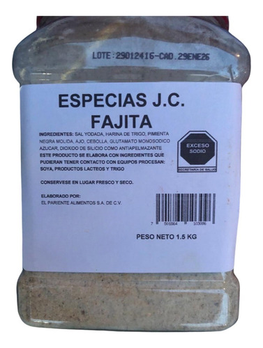 Especies J. C. Fajita, Sazonadores El Pariente J. C. 1.5kg