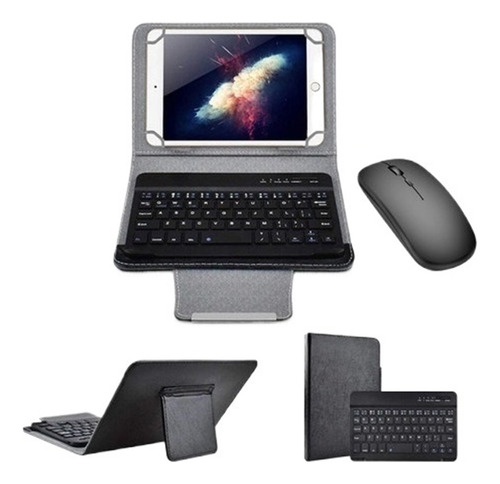 Funda De Piel Con Teclado Bluetooth Ratón Tablet 9 -10