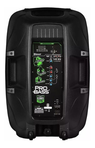 Imagen 3 de 4 de Parlante Pro Bass Elevate 115 con bluetooth negra 110V/220V
