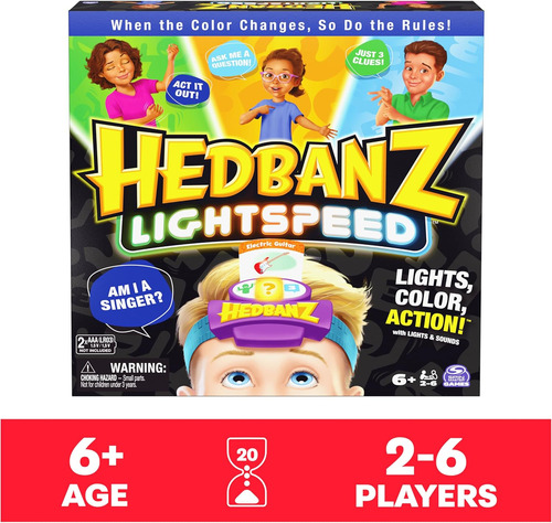 Hedbanz Lightspeed - Juego Con Luces Y Sonidos, Juegos Famil