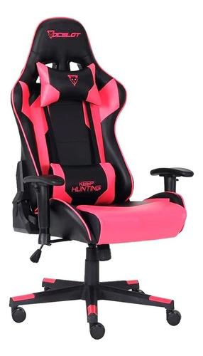 Ocelot Gaming Silla Gamer Ogs-03, Hasta 150kg, Negro/rosa