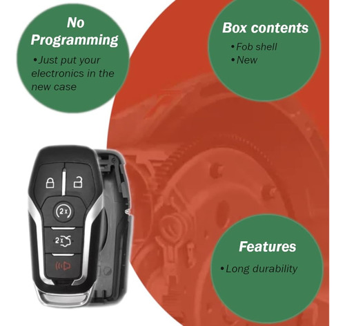 No Necesita Programación Fob Keyless Entry Remote Key Case