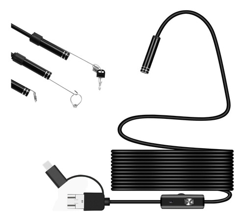 Cámara De Inspección Con Boroscopio 3 En 1, 5.5 Mm, Hd Ip67,