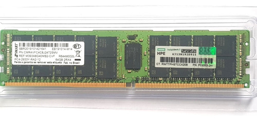 Memória Hp 64gb Ddr4 2933mhz 2rx4 P00930-b21 (p/servidor)
