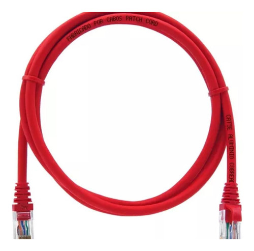 Cabo De Rede Cat5e 2metros Patch Cord Rj45 Vermelho