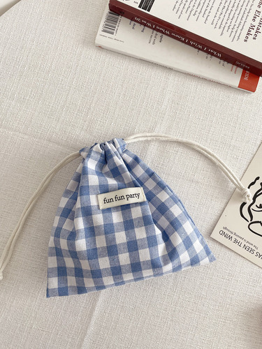 Bolsa Con Cordón Floral A Cuadros Para Guardar Artículos Div