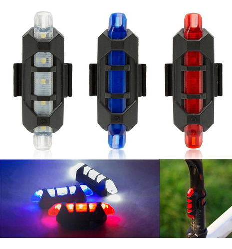 2 Luz Trasera Para Bicicleta Usb Recargable Luces Traseras