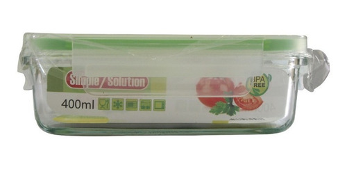 Envase Rectangular De Vidrio Para Alimentos 400 Ml
