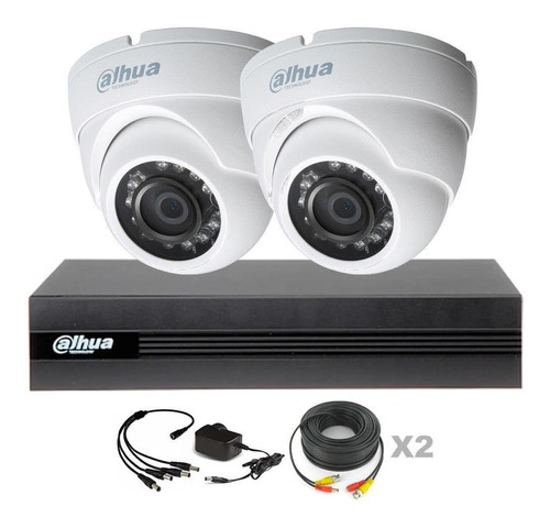 Kit Seguridad Dahua Full Hd Dvr 8ch 2 Domos Cable