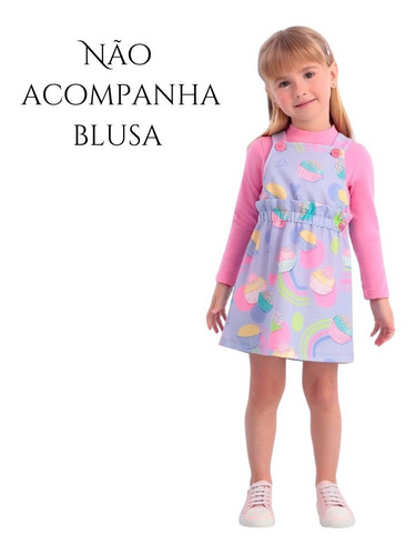 Imagem 2 de 3 de Jardineira Infantil Docinhos Mon Sucré Sweetish 22000 B.e.