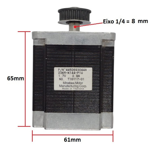 Motor De Passo Minebea 10.7 Kg 200 Passos - 03 Unidades (Usado)